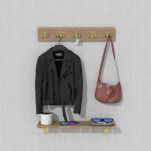 Haczyk 2 ramienny wieszak przykręcany, mosiądz - 6