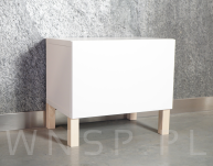 4x Noga kwadratowa bukowa 45 x 45 mm, 20 CM, prosta, surowa z blachą montażową - 6