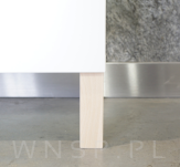 4x Noga kwadratowa bukowa 45 x 45 mm, 20 CM, prosta, surowa z blachą montażową - 4