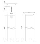 4x Noga kwadratowa bukowa 45 x 45 mm, 20 CM, prosta, surowa z blachą montażową - 2