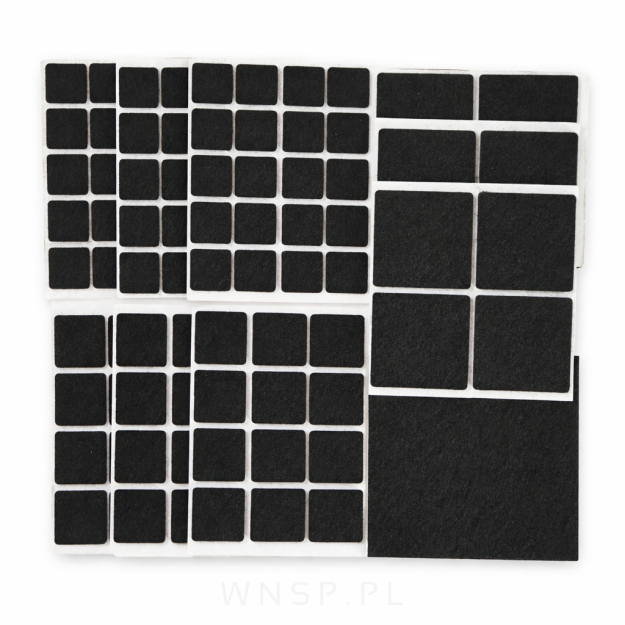 PODKŁADKI FILCOWE POD KRZESŁA, MEBLE, NOGI SAMOPRZYLEPNE ZESTAW 109 SZT CZARNY FILC