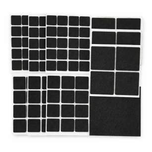 PODKŁADKI FILCOWE POD KRZESŁA, MEBLE, NOGI SAMOPRZYLEPNE ZESTAW 109 SZT CZARNY FILC