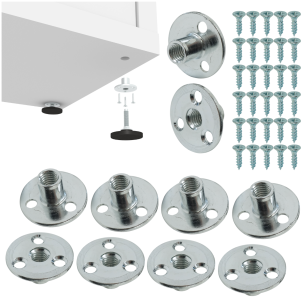 10x Nakrętka M10 x 17,5 mm z dużym kołnierzem Ø 37 mm do przykręcania, zestaw z wkrętami