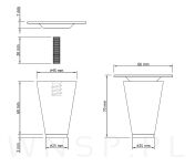 Nogi bukowe proste 6 cm białe, zestaw 4 sztuk z zestawem montażowym - 2