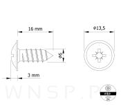 Wkręty podkładowe 6,0 x 16 mm do drewna - 2