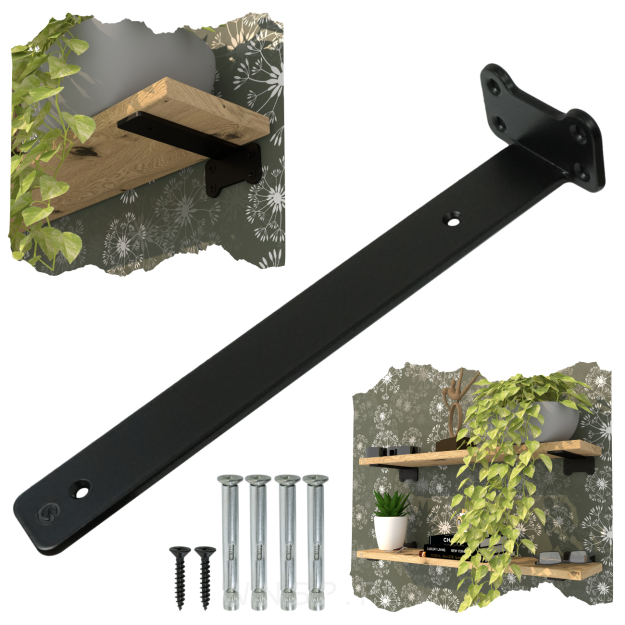 Nowoczesny wspornik do półki meblowej 310 mm, czarny