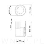 Nitonakrętka M10 x 20 MM, ryflowana, mini stożek - 5