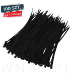 Opaski zaciskowe kablowe 2,5 x 100 mm trytytki, trytki czarne zestaw 100 szt. - 3