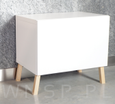 Nóżka bukowa surowa 15 cm, kwadratowa skośna 32x32 mm z blachą - 9