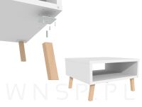 Nóżka bukowa surowa 15 cm, kwadratowa skośna 32x32 mm z blachą - 8