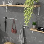 Wieszak z 3 uchwytami, haczyk, stal nierdzewna, przykręcany - 7