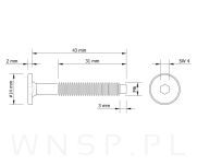 M6 X 40 mm metryczny z wprowadzeniem, SW-4 - 2