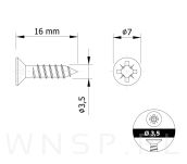 Wkręty hartowane stożkowe do drewna 3,5 X 16 mm - 2