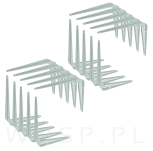 20x Wsporników do półki ściennej 150 x 125 mm, w kolorze białym - 5