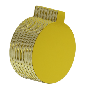 Podkłady pod monoporcje 50 sztuk Ø 10 cm okrągły, dekoracja na urodziny sztywna tektura złote/srebrny