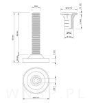 Stopka meblowa M10 X 60 mm z gniazdem do mebli - 2