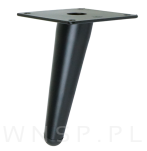 Noga stalowa skośna stożek 13 cm, z blachą montażową, czarna matowa - 7