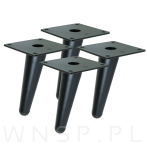 Noga stalowa skośna stożek 13 cm, z blachą montażową, czarna matowa - 4