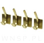 Haczyk podwójny, uchwyt, wieszak stal nierdzewna, mosiądz samoprzylepny - 3