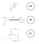 4x złącze do łóżka śruba młoteczkowa połączenie mebli M6/70 - 2