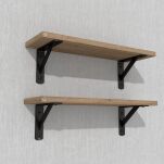 Zestaw 2 półek ściennych w dekorze orzechu 650 x 150 x 18 mm, ze wspornikami montażowymi - 5
