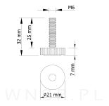 Stopka meblowa regulowana wkręcana nóżka M6 x 25 mm - 2