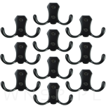 Haczyk 2 ramienny wieszak przykręcany, czarny - 6