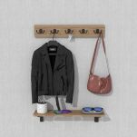 Haczyk 2 ramienny wieszak przykręcany, czarny - 5