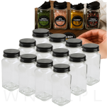 Zestaw 12 kwadratowych słoiczków 120 ml na przyprawy do kuchni - 4