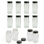 Zestaw 12 kwadratowych słoiczków 120 ml na przyprawy do kuchni - 6