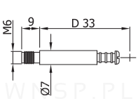 Złącze ECM ø 25 mm, M6 X 33 mm - 6