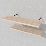 Zestaw 2 półek ściennych w dekorze jesion jasny 500 x 150 x 18 mm, z niewidocznymi ramionami - 4