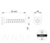 Wkręty hartowane stożkowe do drewna 4,0 X 25 mm - 2
