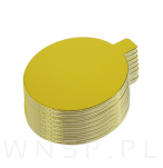 Podkłady pod monoporcje 50 sztuk Ø 8 cm okrągły, dekoracja na urodziny sztywna tektura złote/srebrny - 3