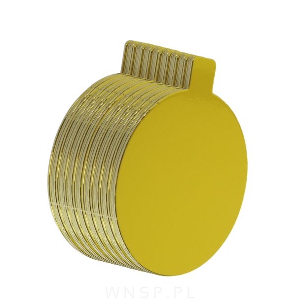 Podkłady pod monoporcje 50 sztuk Ø 8 cm okrągły, dekoracja na urodziny sztywna tektura złote/srebrny