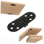 Zawias maszynowy do stołów 6 otworowy, 80 x 30 mm czarny mat - 5