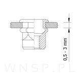 Nitonakrętka M6 x 15 MM, 1/2 sześciokątna z kołnierzem - 7