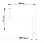Klucz imbusowy 5 mm typ Z, opakowanie 100 szt. - 2