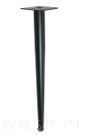 Noga stalowa prosta stożek regulowana 40 cm, z blachą montażową, czarna matowa - 3