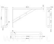 Wspornik, konsola do półki ściennej, wiszącej 300 x 190 x 25 mm - 2
