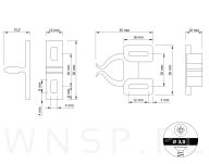 Zatrzask rolkowy do mebli, 2 elementowy, tworzywowy - 3