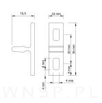 Zatrzask rolkowy do mebli, 2 elementowy, tworzywowy - 8