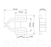 Zatrzask rolkowy do mebli, 2 elementowy, tworzywowy - 9