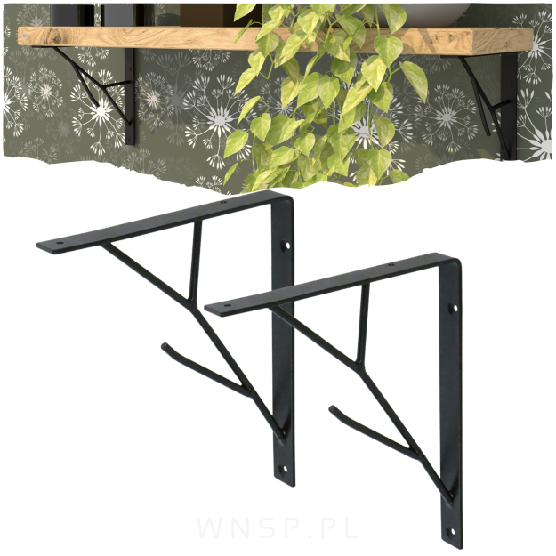 Wspornik do półki ściennej, TREE 200 x 170 x 20 mm