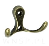 Haczyk 2 ramienny wieszak przykręcany, typ Madera, złoty antyczny - 3