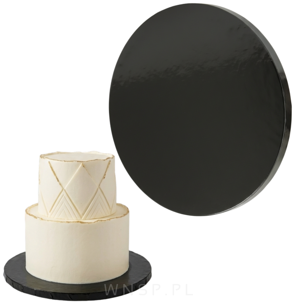 Podkład pod tort Ø 30 cm okrągły, dekoracja na urodziny gruby sztywny czarny