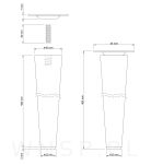 Noga bukowa prosta, stożek 45 cm lakier bezbarwny z blachą montażową - 2