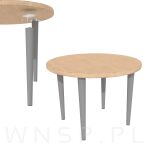 Noga bukowa prosta, stożek 45 cm srebrny z blachą montażową - 8