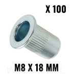 Nitonakrętka M8 x 18 MM, ryflowana z kołnierzem - 6