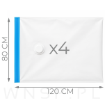 WORKI PRÓŻNIOWE 120 x 80 CM ZESTAW 4 SZTUK, NA UBRANIA, ZABAWKI DO SZAFY, GARAŻU, PIWNICY, NA STRYCH MOCNE GRUBE - 2